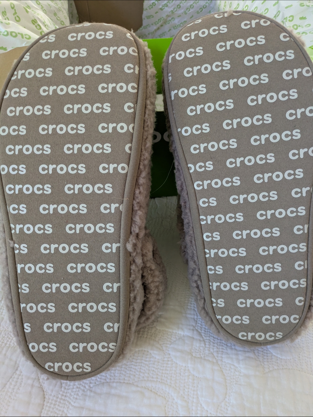 CROCS Cozyz Slip-On Slipper in Taupe Plush - Picture 4 of 6